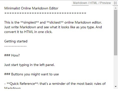 Minimalist Online Markdown Editor